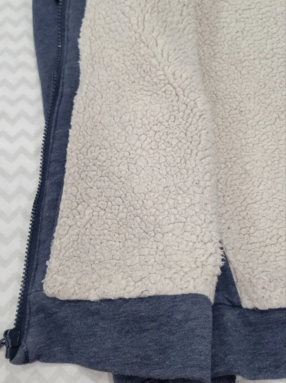 Abercrombie kids Navy Full-Zip Sherpa-Lined Jacket Size XL